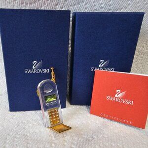 Swarovski Crystal Memories Miniature Mobile Flip Cell Phone Gold